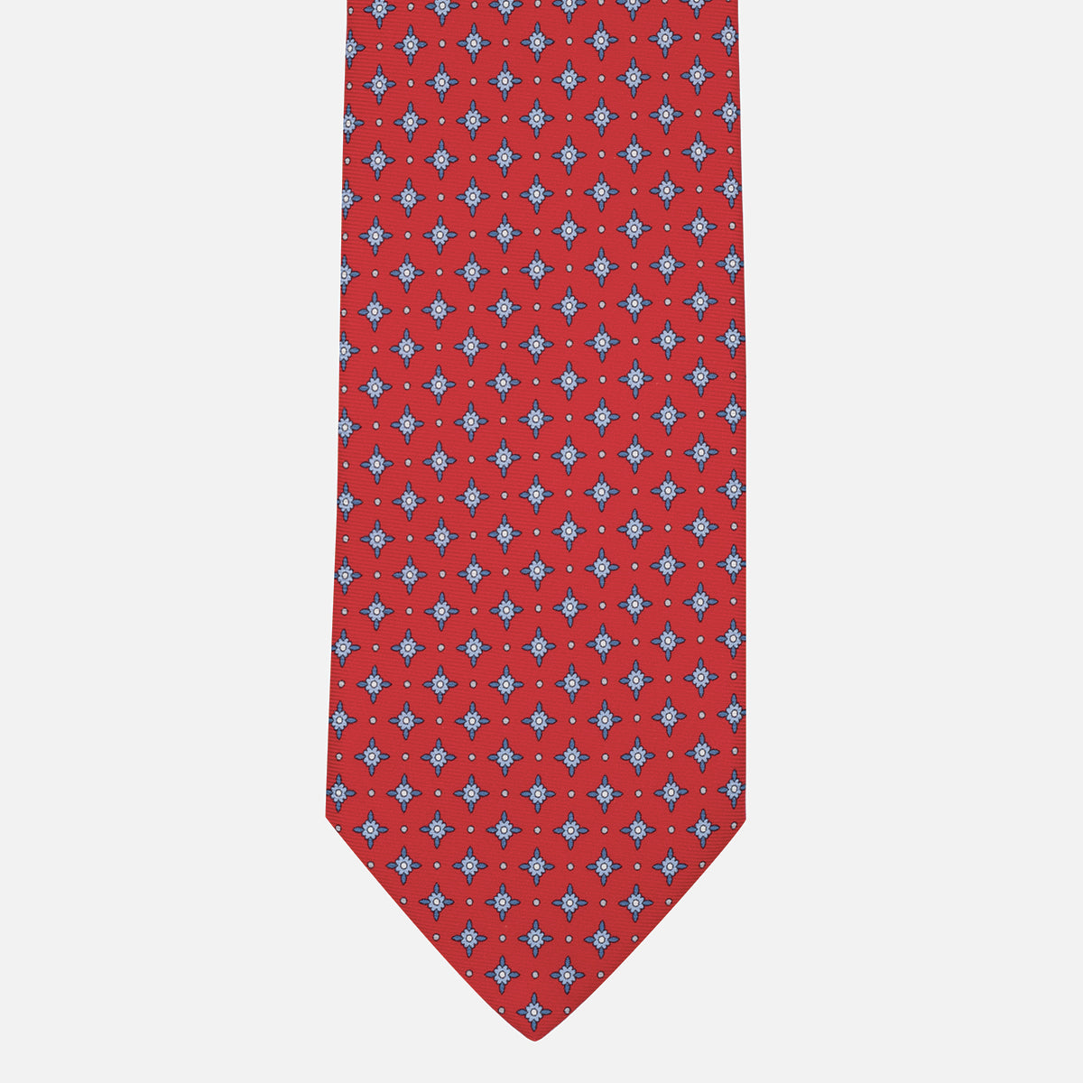 1999 Collection Tie in Heavy Silk Blue Geometric Pattern