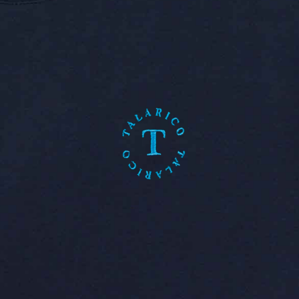T SHIRT TALARICO IN COTONE BLU CON LOGO PISCINA
