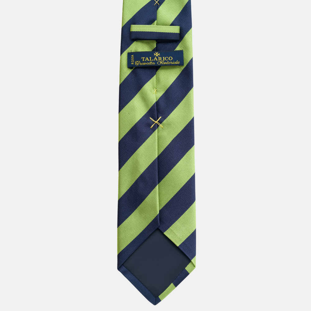 Cravatta in Seta Regimental Blu Verde TAL 515