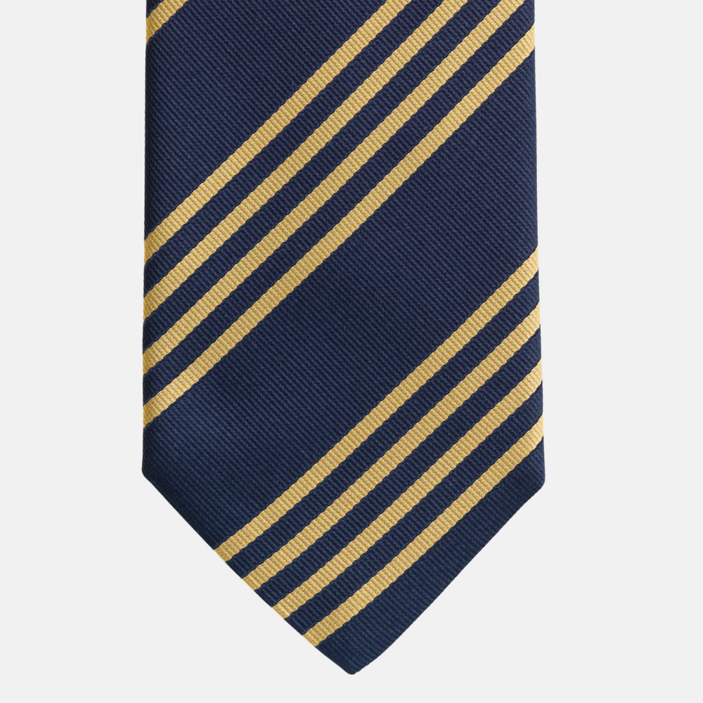 Regimental Blue Gold Silk Tie TAL 536