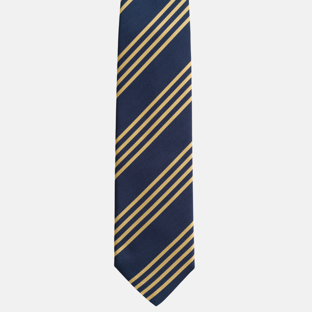 Regimental Blue Gold Silk Tie TAL 536
