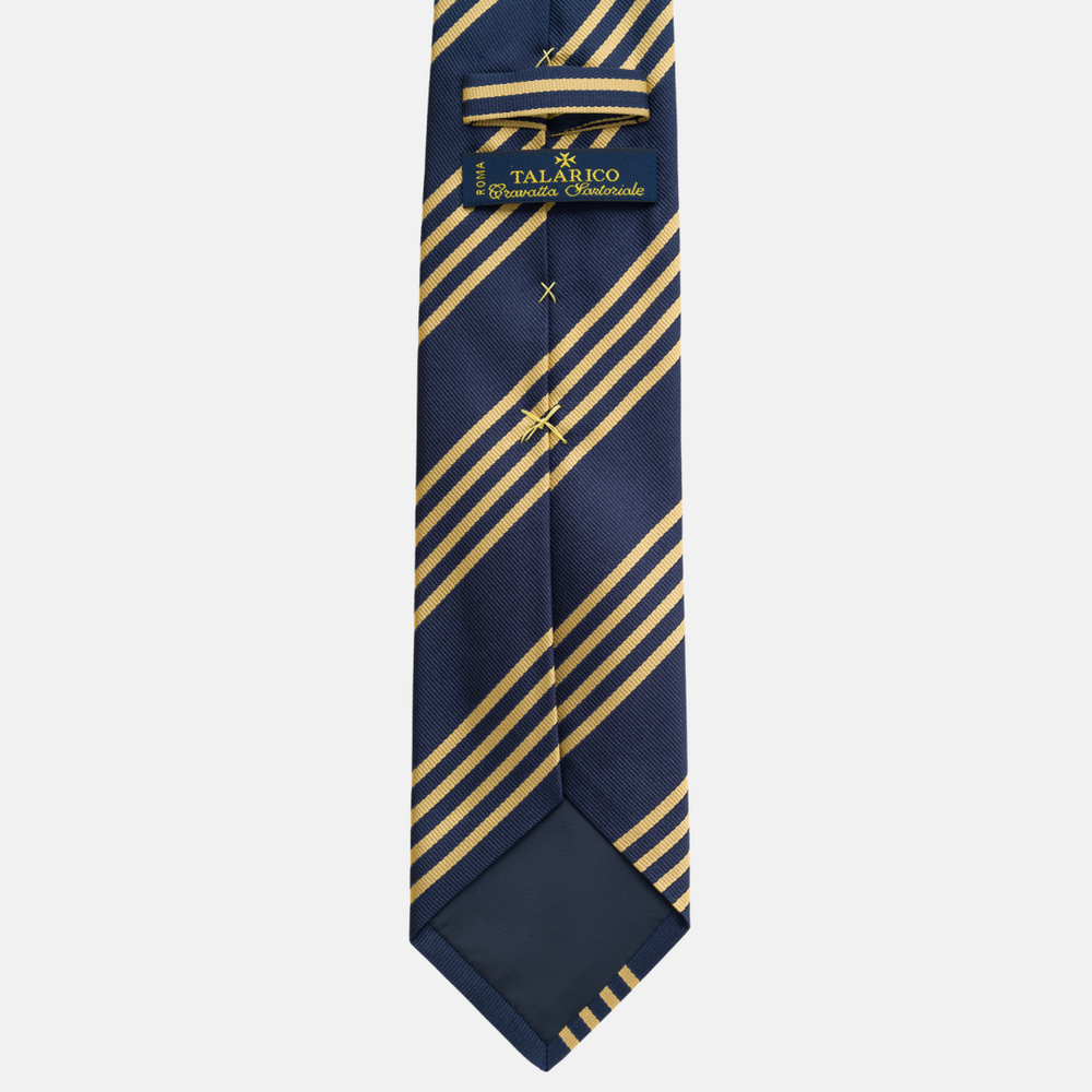 Regimental Blue Gold Silk Tie TAL 536