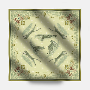 Foulard In Seta Twill 90 Nido Felino