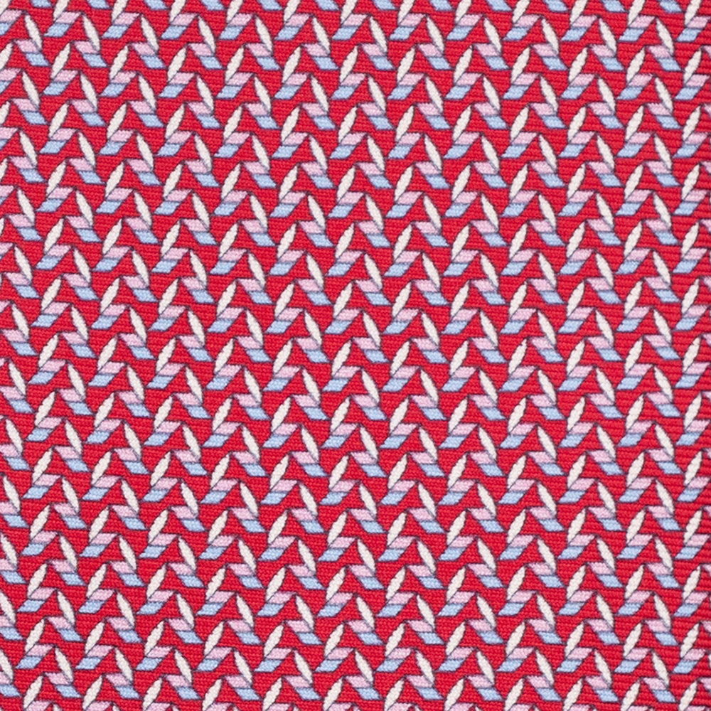 Cravatta 3 pieghe in Seta, Micro Fantasia, Rosso - JC056128-4