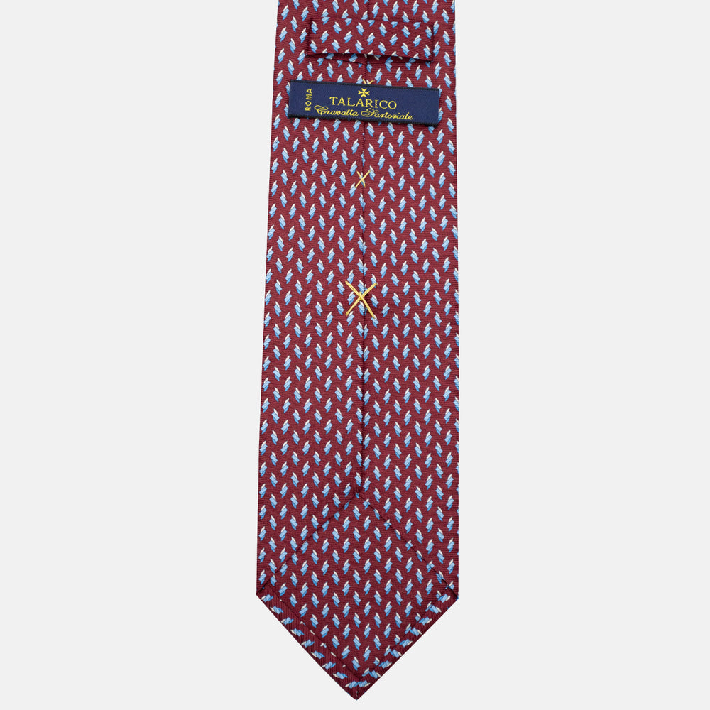 Cravatta 3 pieghe in Seta, Micro Fantasia, Bordeaux - JC055938-4
