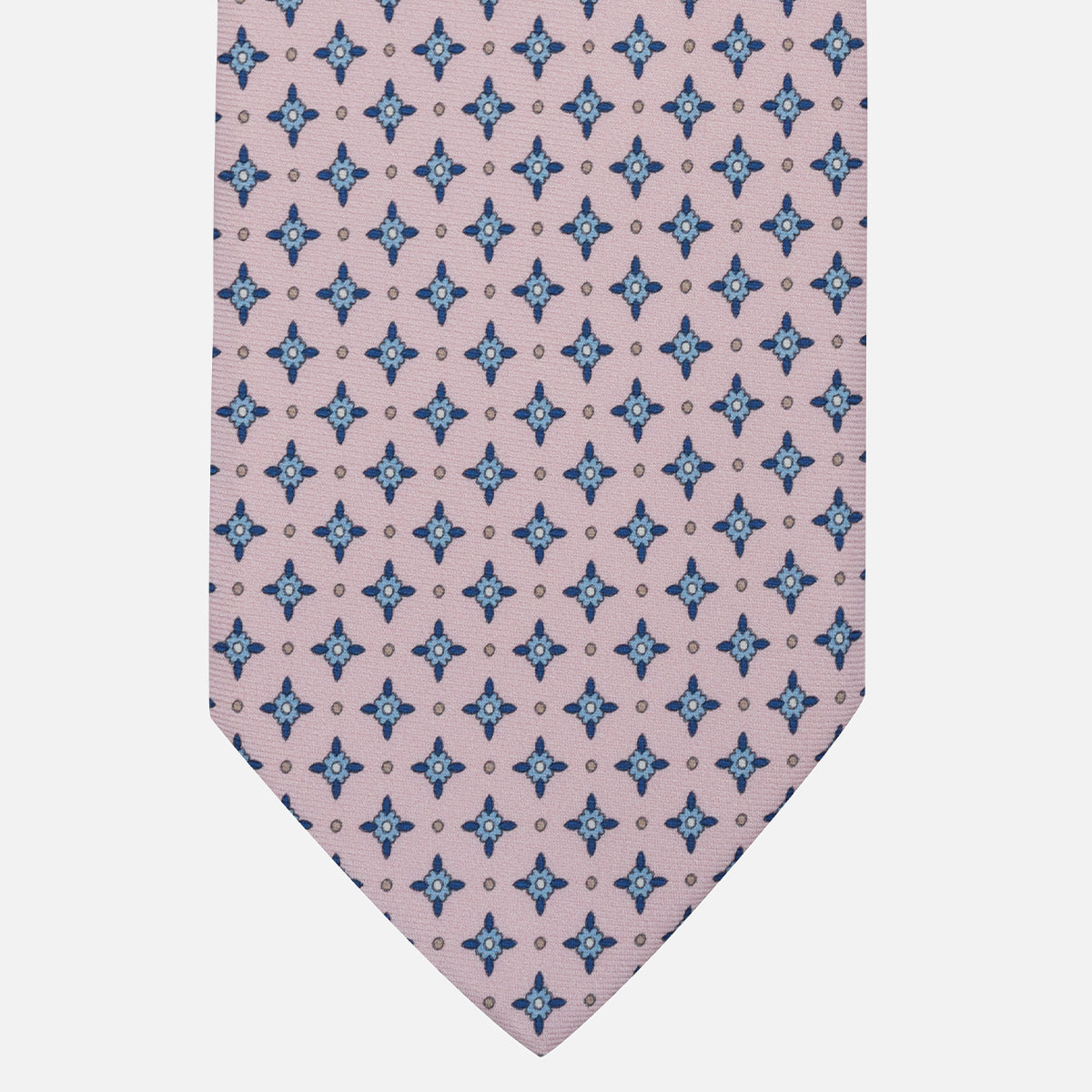 Cravatta Collezione 1999 in Seta Twill Fantasia Floreale Rosa Celeste
