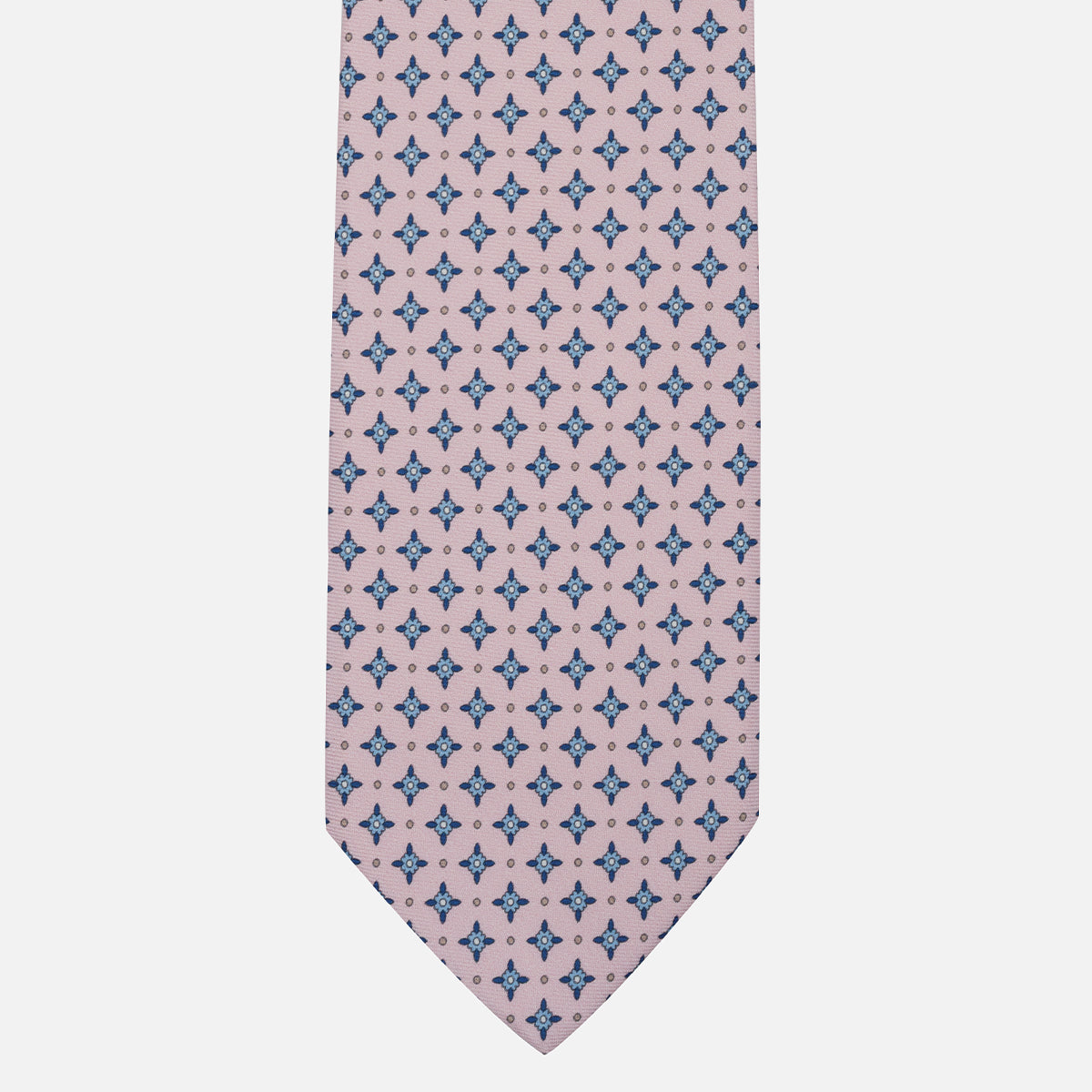 Cravatta Collezione 1999 in Seta Twill Fantasia Floreale Rosa Celeste
