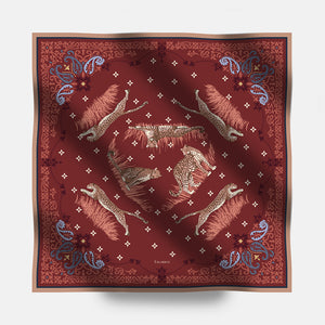 Foulard In Seta Twill 90 Nido Felino