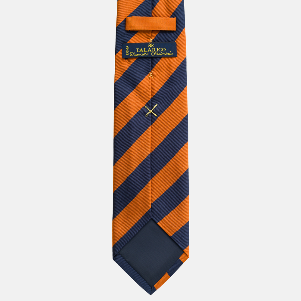 Cravatta in Seta Regimental Blu Arancio TAL 516