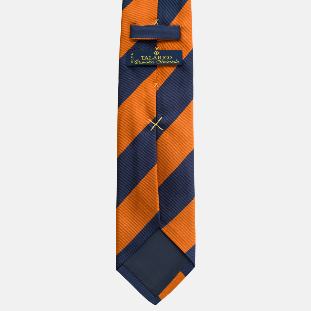 Cravatta in Seta Regimental Blu Arancio TAL 507