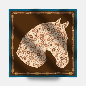 Foulard In Seta Twill 90 Steel Stallion