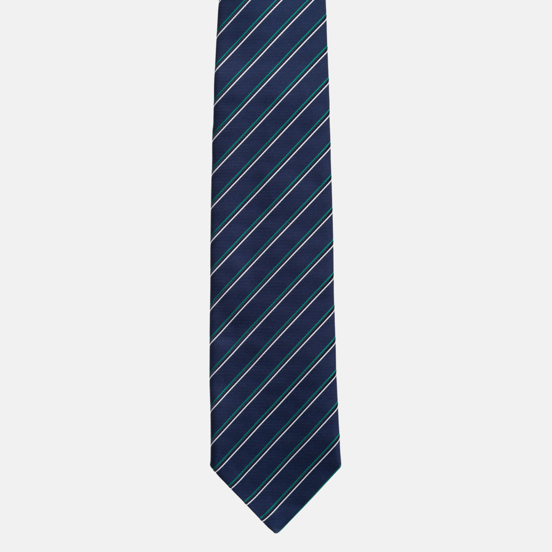 1999 Collection Tie in Heavy Silk Blue with Thin Stripes
