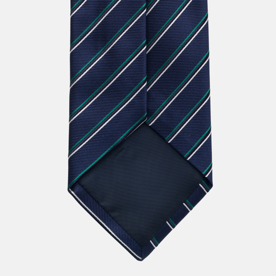 1999 Collection Tie in Heavy Silk Blue with Thin Stripes