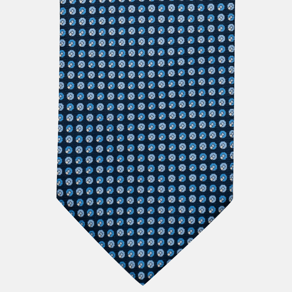 Cravatta 3 pieghe in Seta, Micro Fantasia, Blu Celeste - JC056670-5
