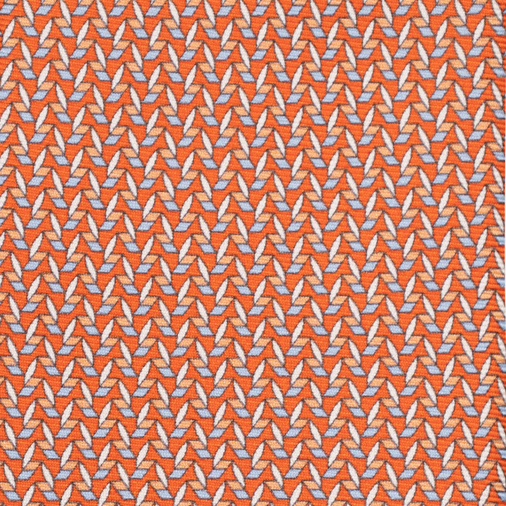 Cravatta 3 pieghe in Seta, Micro Fantasia, Arancione - JC056128-5