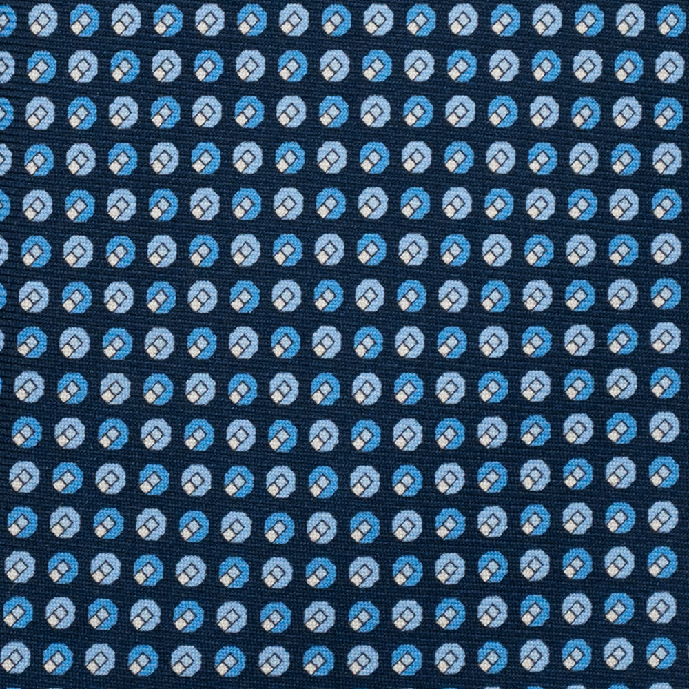 Cravatta 3 pieghe in Seta, Micro Fantasia, Blu Celeste - JC056670-5