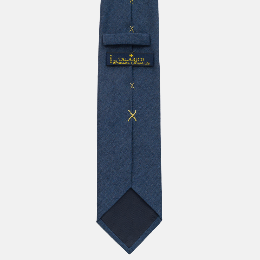 Cravatta 3 pieghe in Lana Blu Navy
