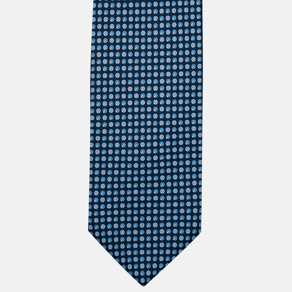 Cravatta 3 pieghe in Seta, Micro Fantasia, Blu Celeste - JC056670-5