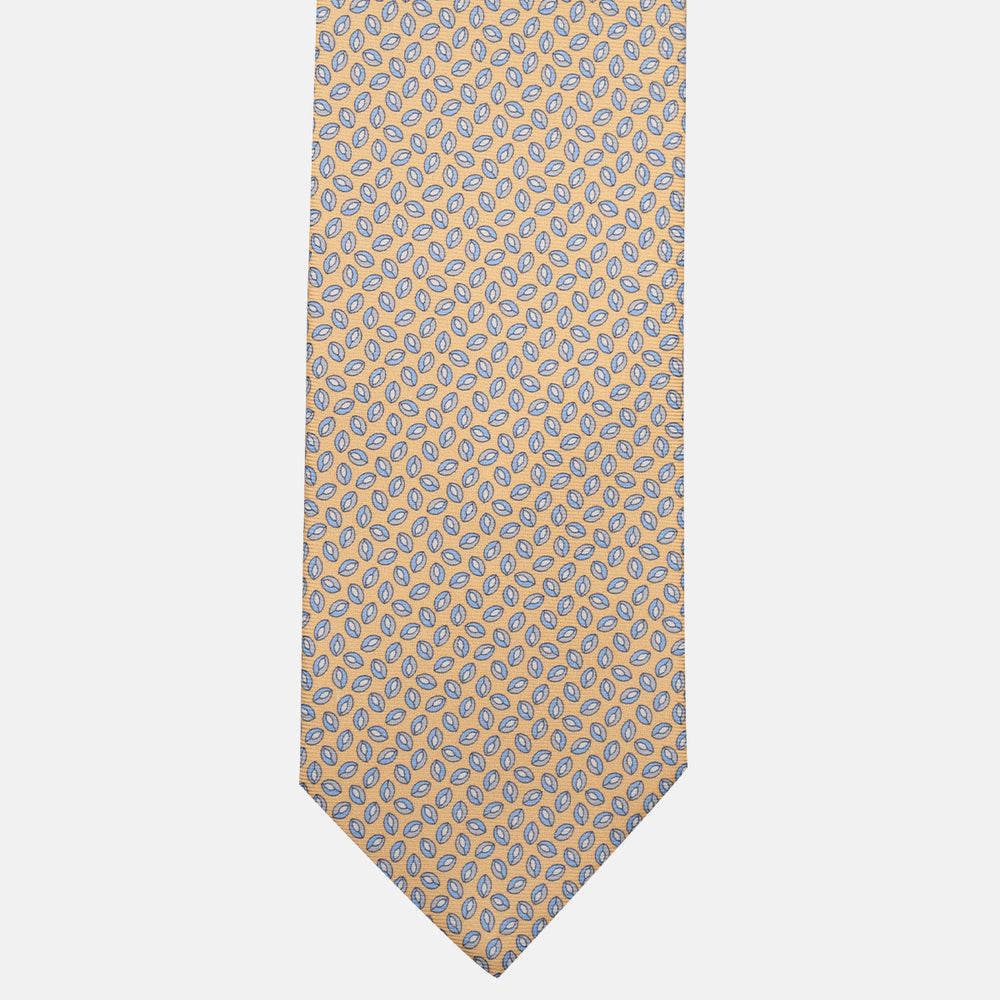 Cravatta 3 pieghe in Seta, Micro Fantasia, Giallo - JA056126-5