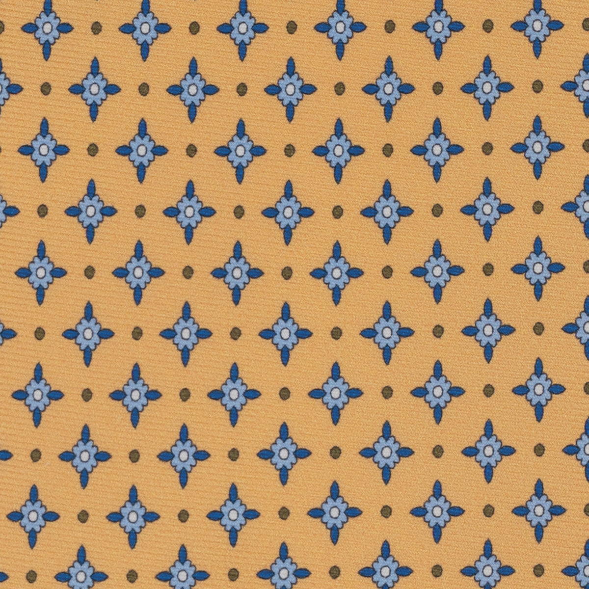 Cravatta Collezione 1999 in Seta Twill Fantasia Floreale Giallo Celeste