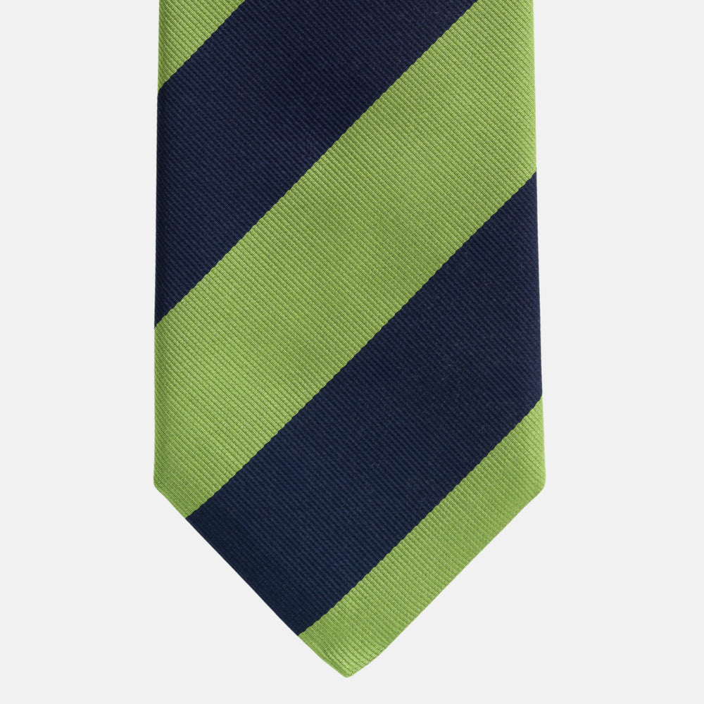 Regimental Blue Green Silk Tie TAL 502