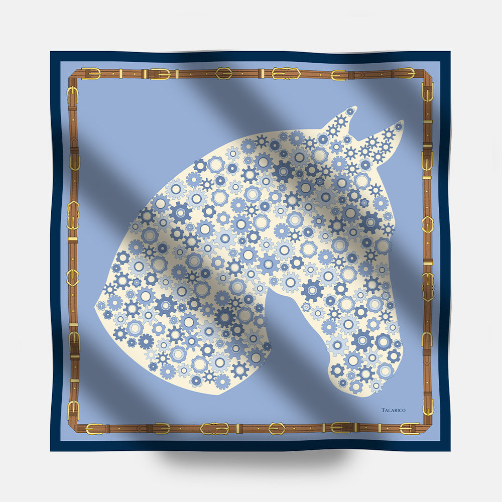 Foulard In Seta Twill 90 Steel Stallion