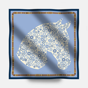 Foulard In Seta Twill 90 Steel Stallion