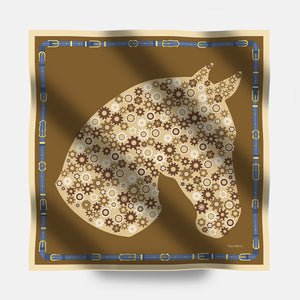 Foulard In Seta Twill 90 Steel Stallion