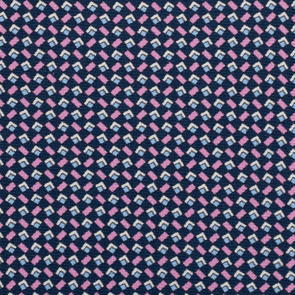 Cravatta 3 pieghe in Seta, Micro Fantasia, Blu Rosa - JC056124-6