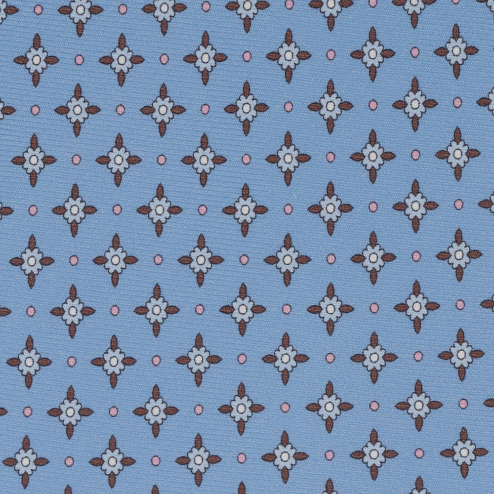 Cravatta Collezione 1999 in Seta Twill Fantasia Floreale Azzurro Celeste