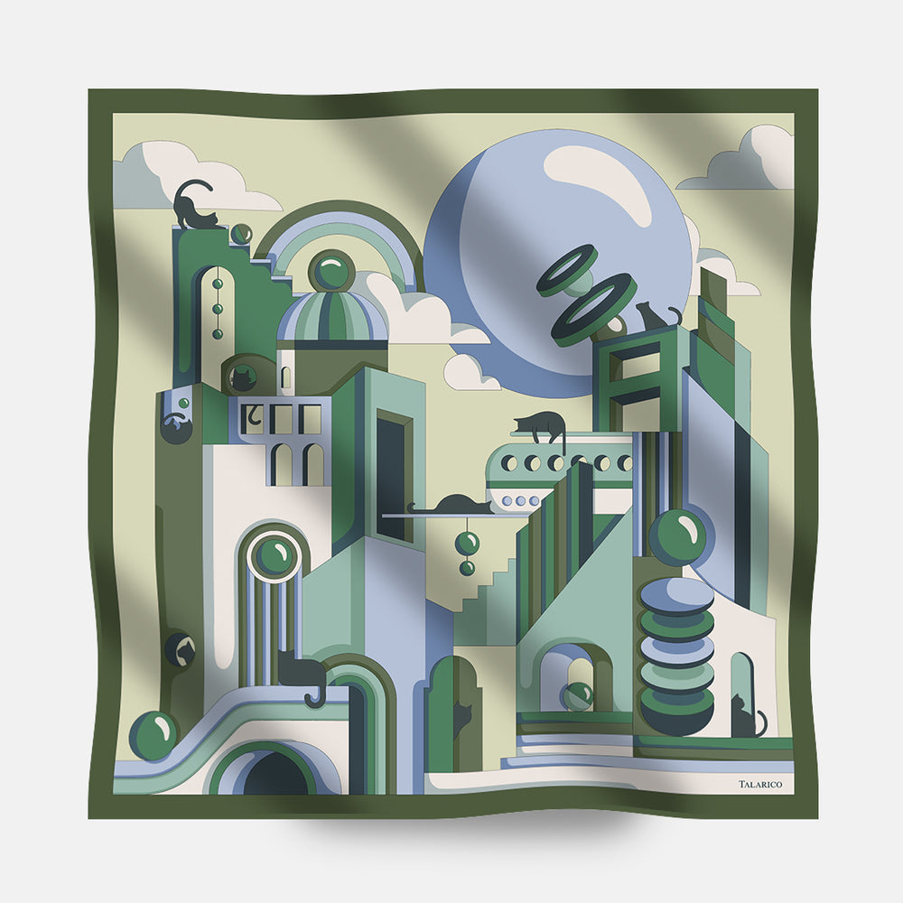 Foulard In Seta Twill 90 Ombre di Città