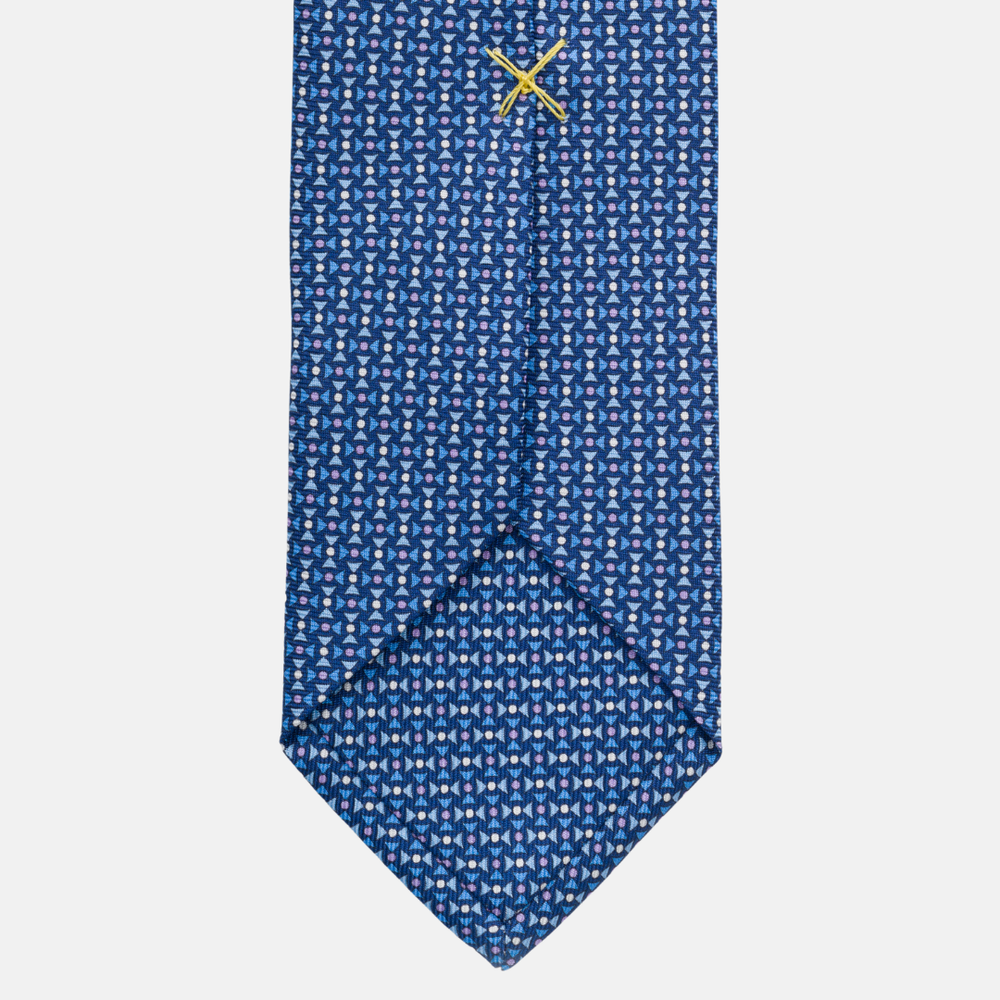 Cravatta 3 Pieghe In Seta Larghezza 7 cm Azzurro-M43792