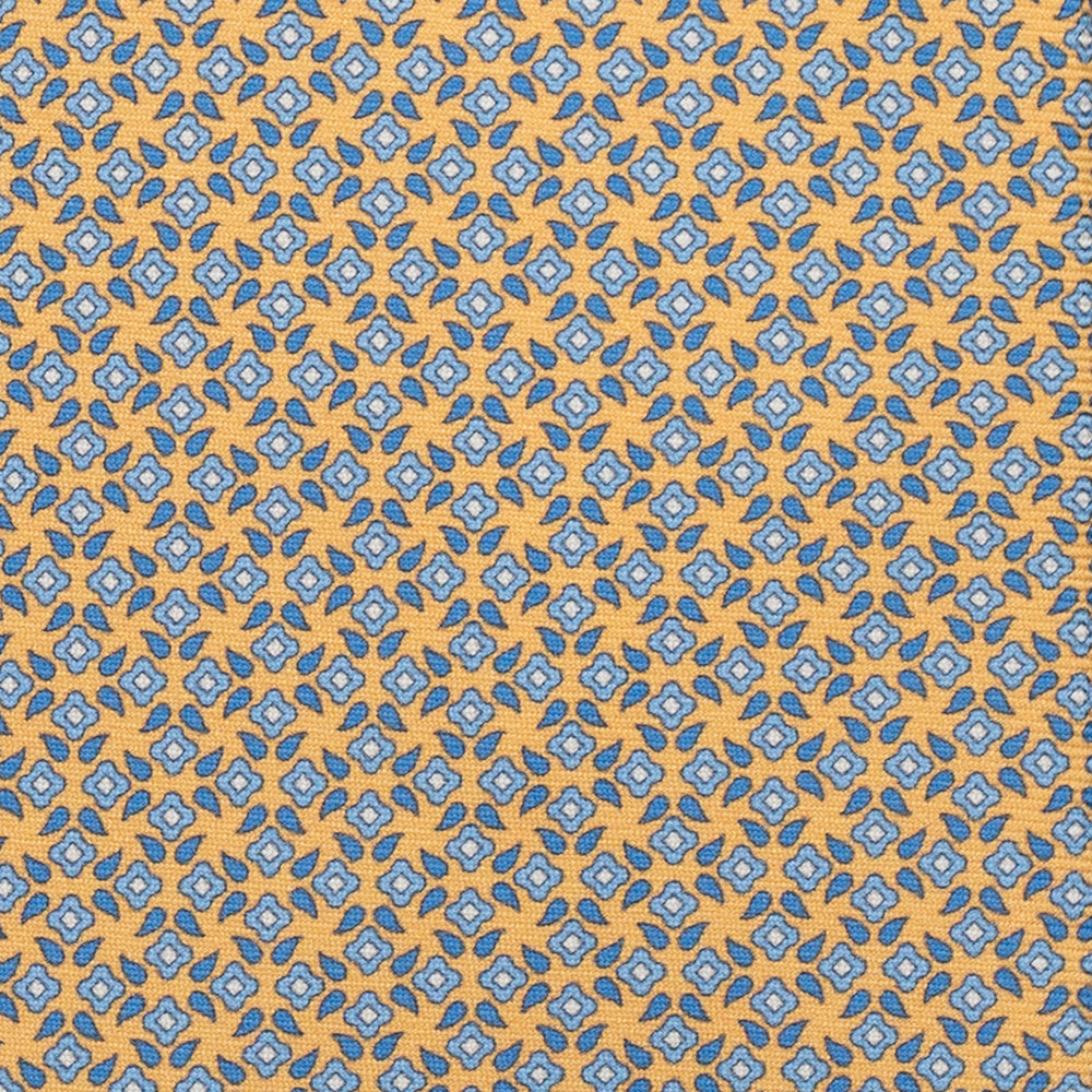 Cravatta 3 pieghe in Seta, Fantasia Floreale, Giallo - JA056130-7