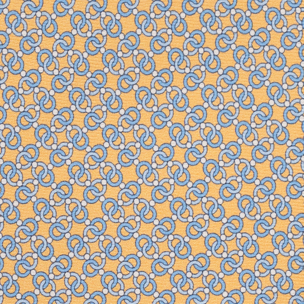 Cravatta 3 pieghe in Seta, Fantasia Concatenata, Giallo - JA055937-7