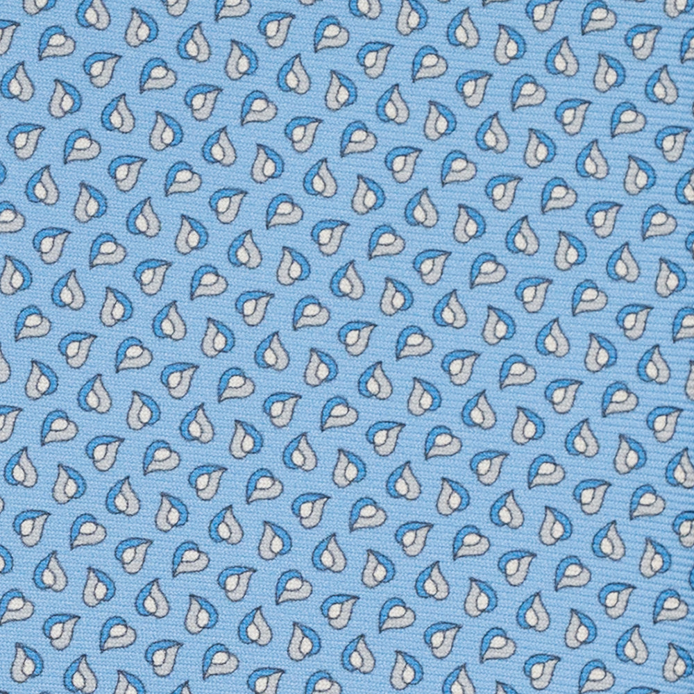 Cravatta 3 pieghe in Seta, Micro Fantasia, Celeste - JA056125-7