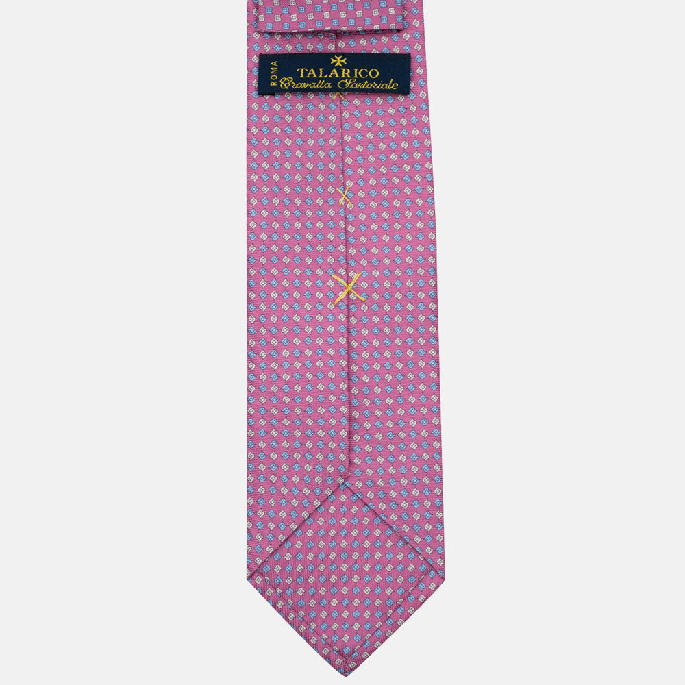 Cravatta 3 pieghe in Seta, Micro Fantasia, Rosa - JA056673-7