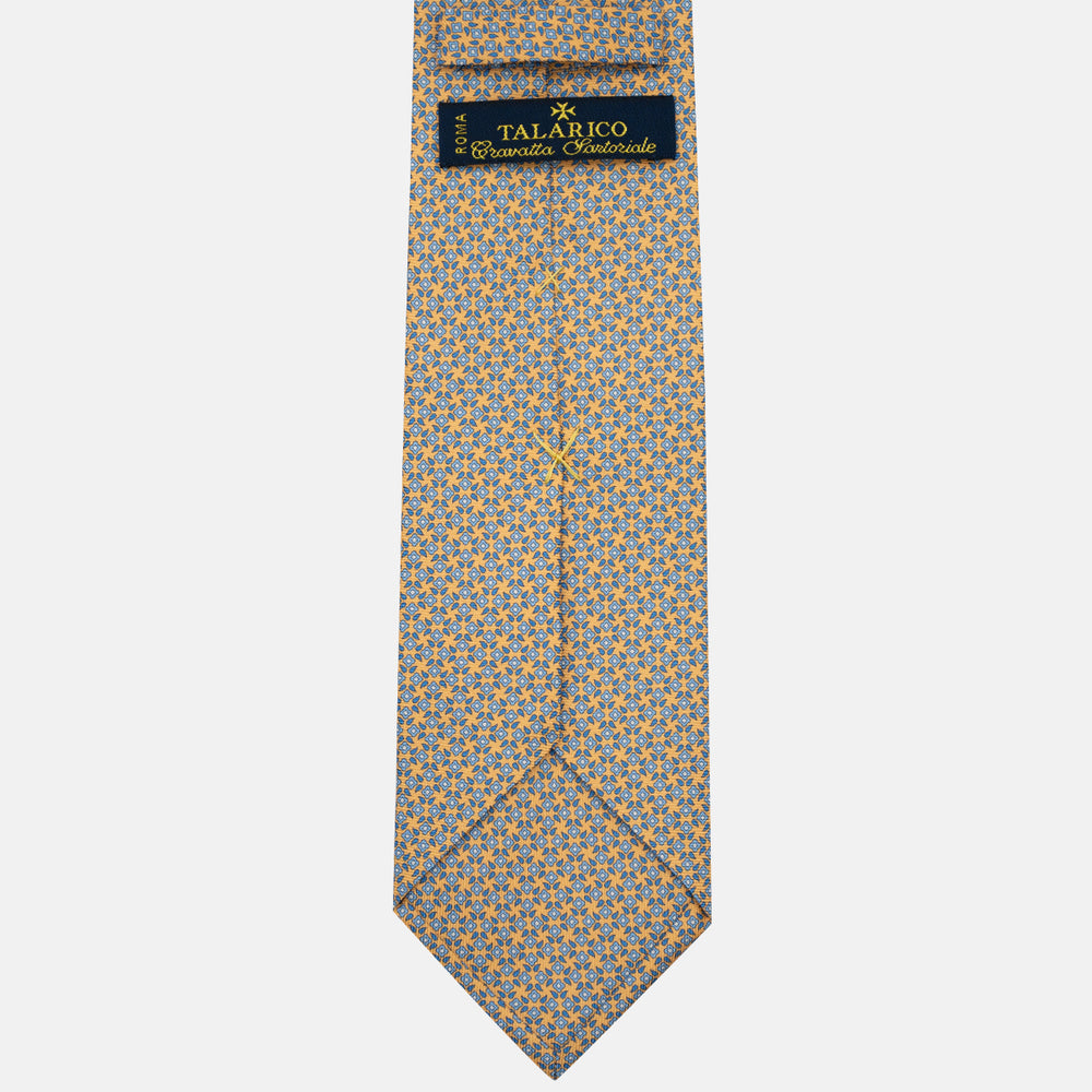 Cravatta 3 pieghe in Seta, Fantasia Floreale, Giallo - JA056130-7