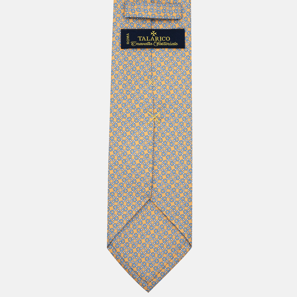 Cravatta 3 pieghe in Seta, Fantasia Concatenata, Giallo - JA055937-7