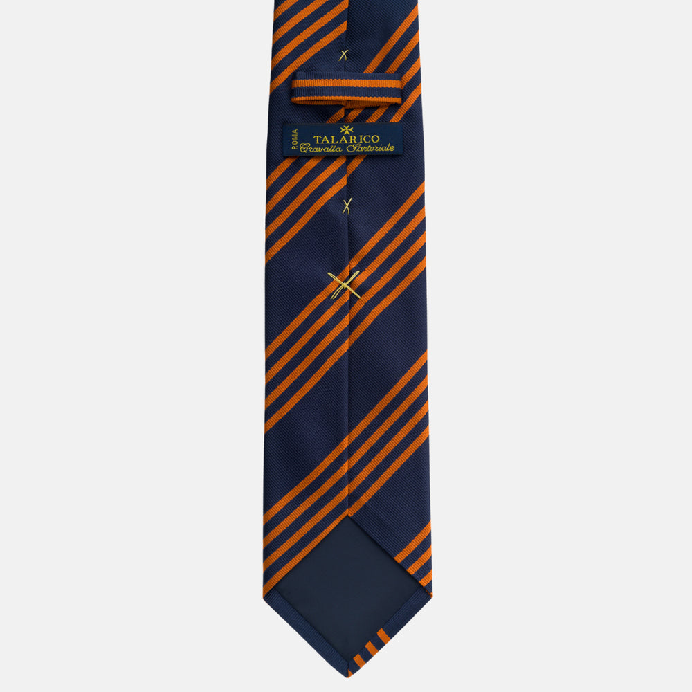 Cravatta in Seta Regimental Blu Arancio TAL 532