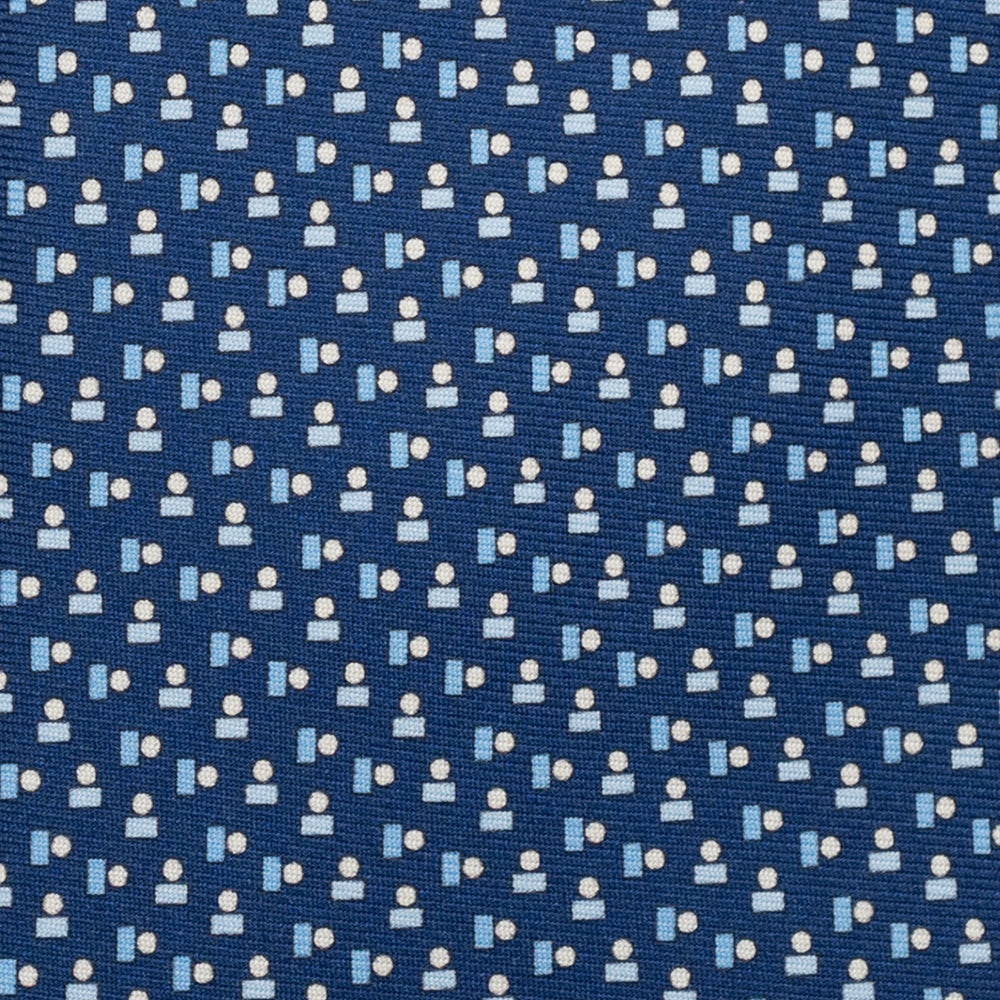Cravatta 3 pieghe in Seta, Micro Fantasia, Blu Celeste - JC057248-8