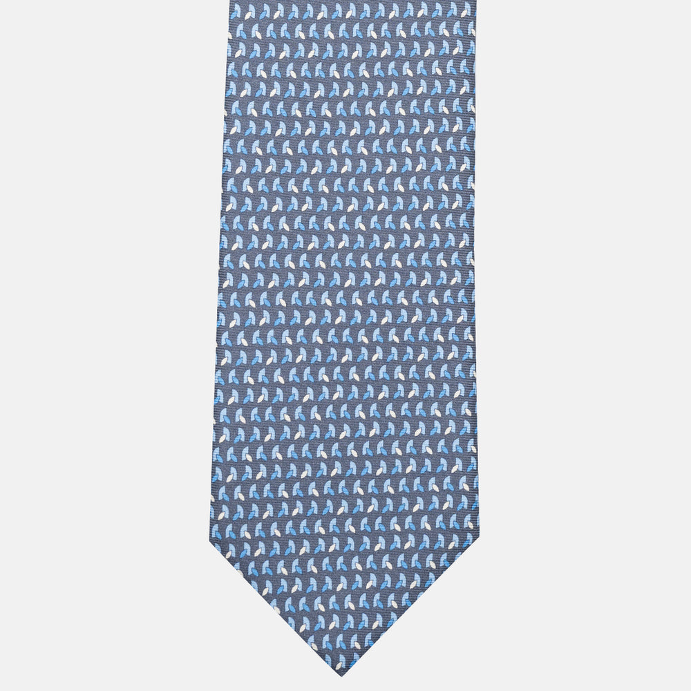 Cravatta 3 pieghe in Seta, Micro Fantasia, Grigio - JC057245-8