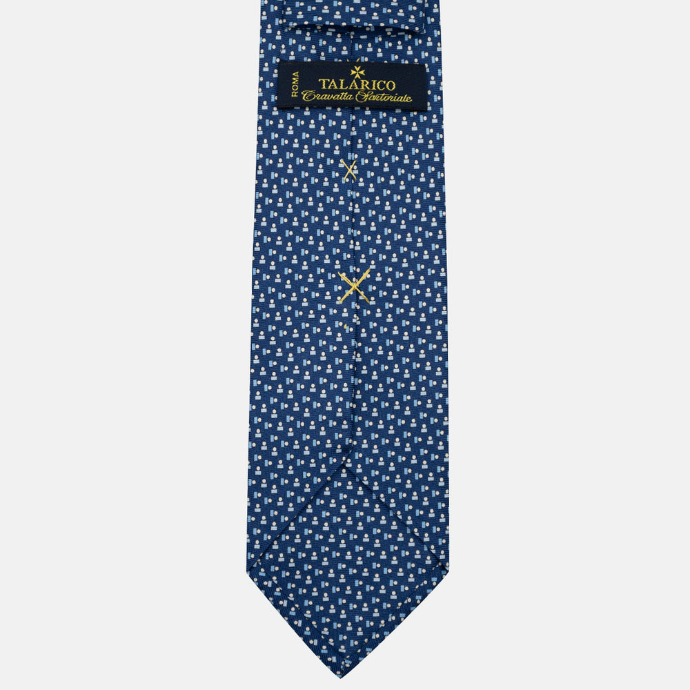 Cravatta 3 pieghe in Seta, Micro Fantasia, Blu Celeste - JC057248-8