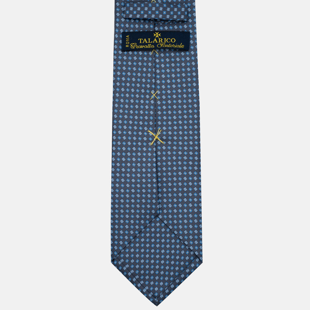 Cravatta 3 pieghe in Seta, Micro Fantasia, Grigio - JA056673-8