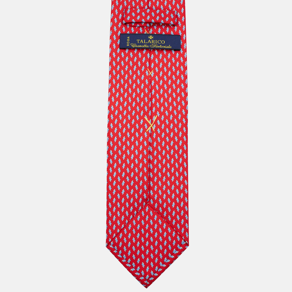 Cravatta 3 pieghe in Seta, Micro Fantasia, Rosso - JC055938-8