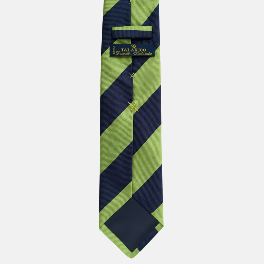 Regimental Blue Green Silk Tie TAL 502
