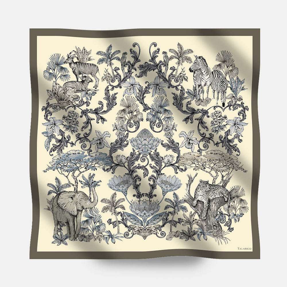 Foulard In Seta Twill 90 Tsavo Tales