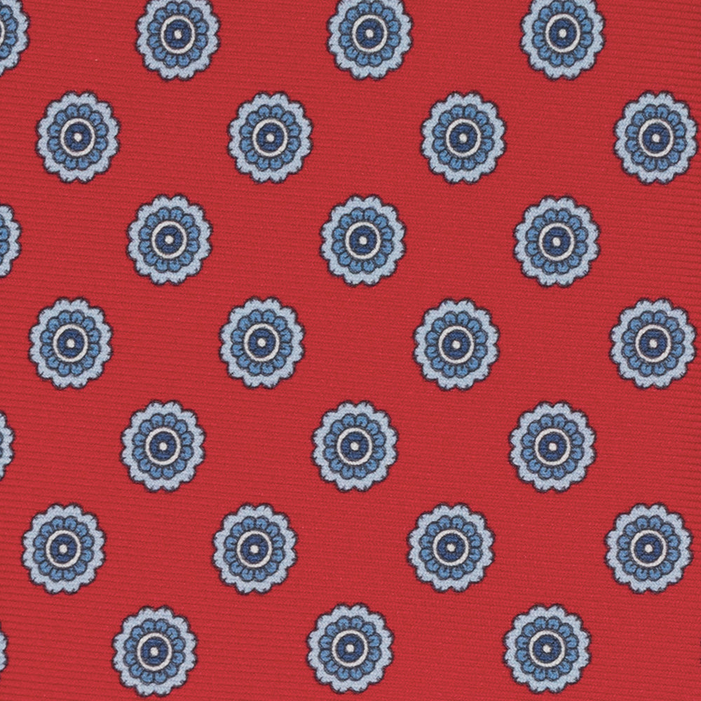 1999 Collection Tie in Heavy Silk Blue Geometric Pattern