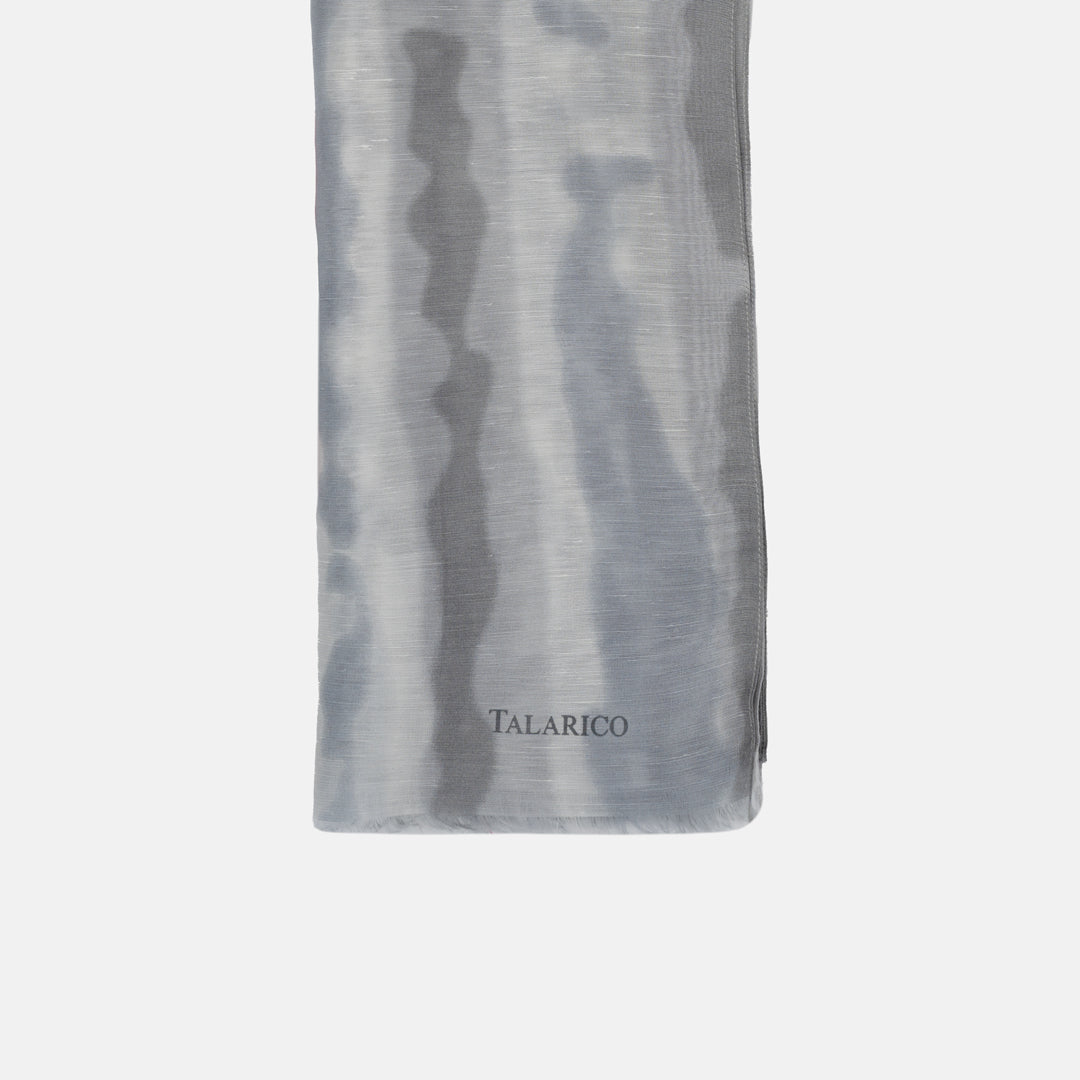 Mykonos Scarf in Linen and Silk Gray