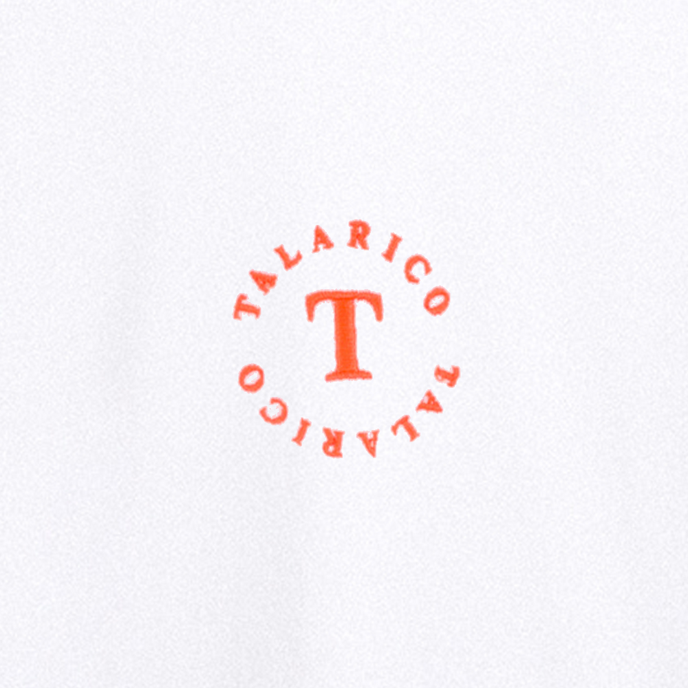 T SHIRT TALARICO IN COTONE BIANCA CON LOGO ARANCIONE