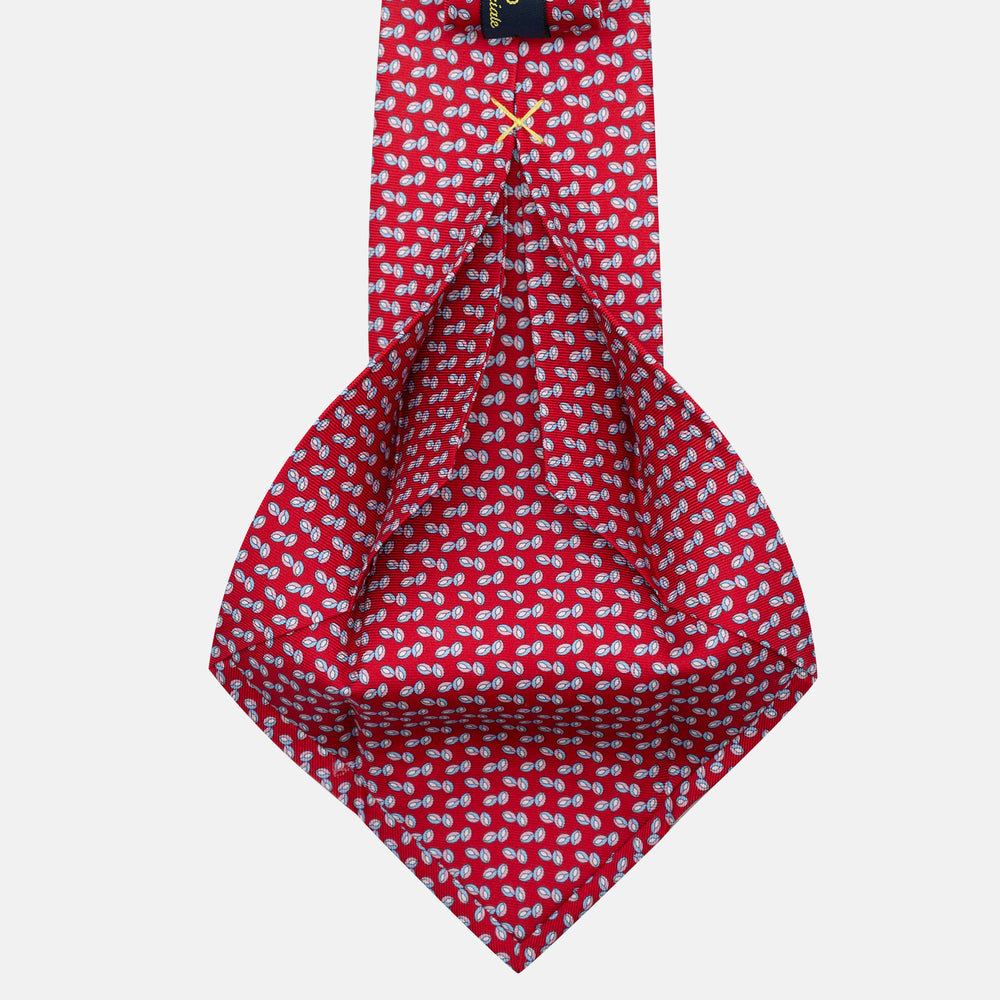 Cravatta 5 pieghe in seta Micro Fantasia Rosso Rosa - JA056126-9